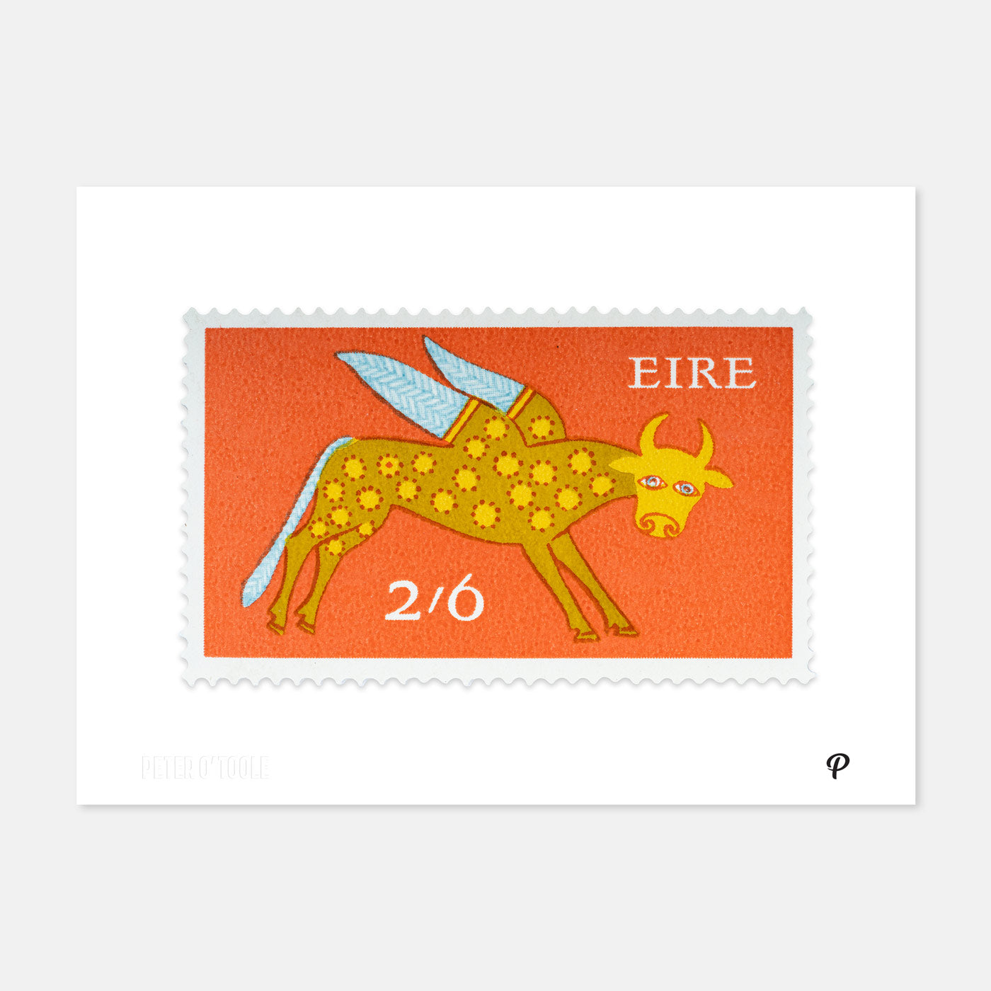 2/6 Éire Bull Definitive Stamp - Print