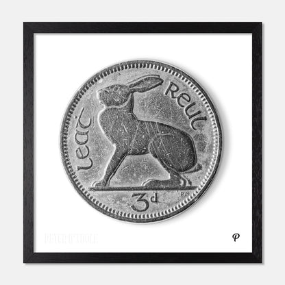 Three Pence Hare Coin Print