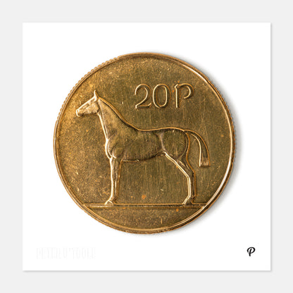 20p Irish Hunter Horse Coin Print